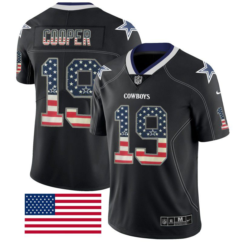 Men Dallas cowboys #19 Cooper Nike USA Flag Fashion Black Color Rush Limited NFL Jerseys->dallas cowboys->NFL Jersey